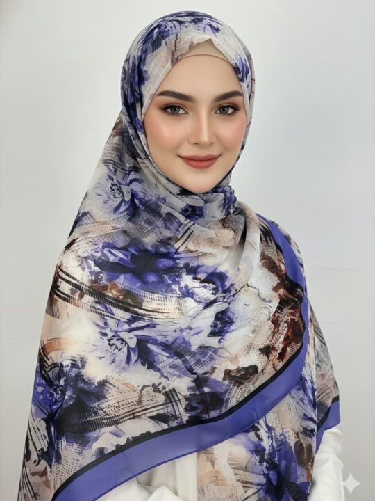 The Violet Midnight Cotton Voile Scarf